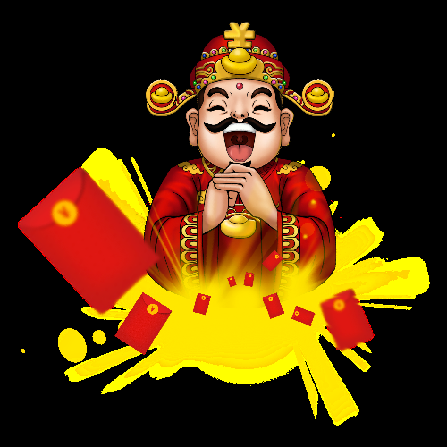 卡通财神插画表情免抠素材1