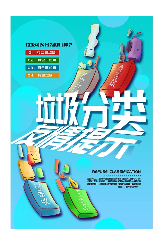 创建文明卫生城市垃圾分类海报106