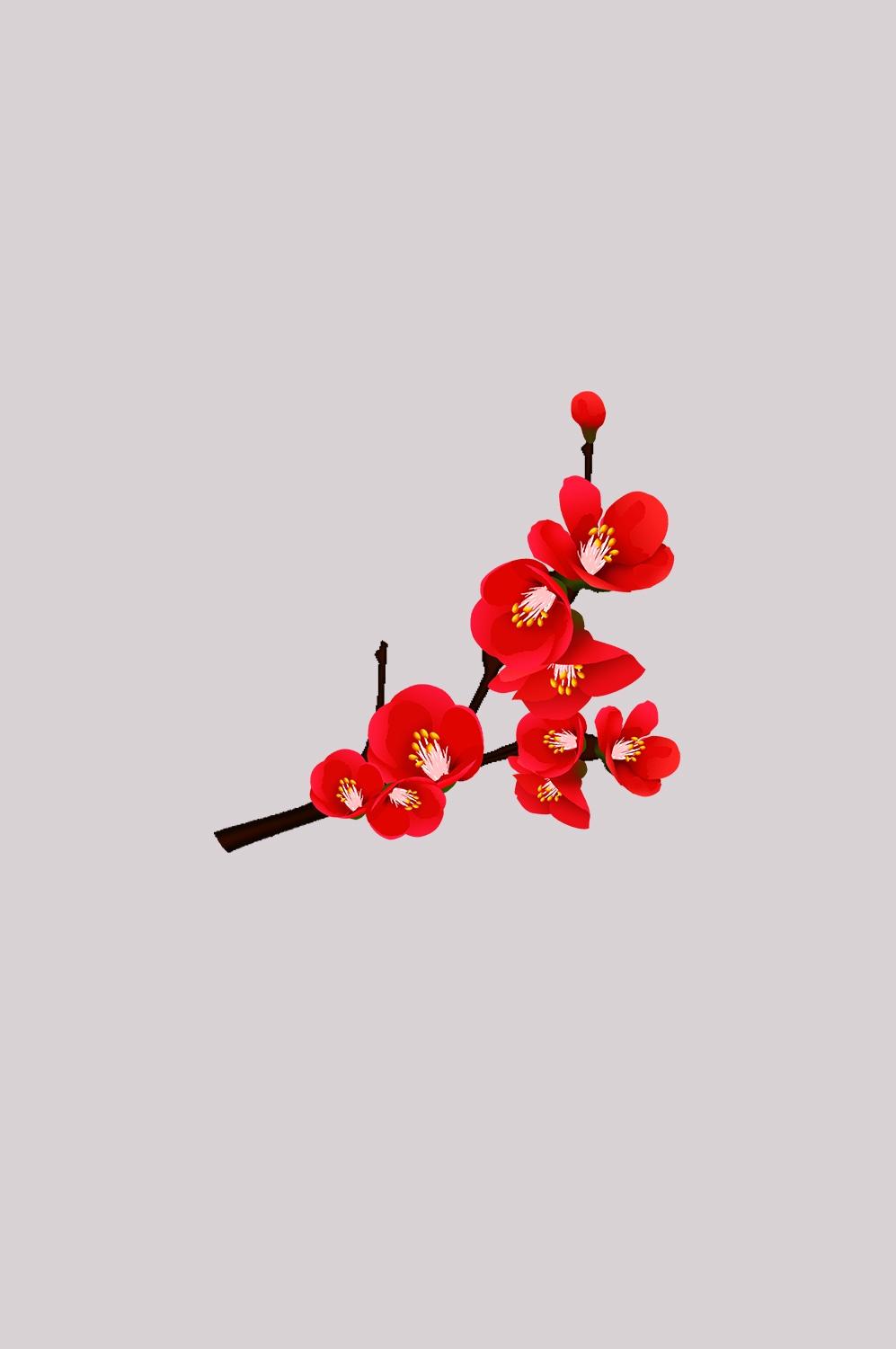 海棠花免抠元素装饰图案插画37