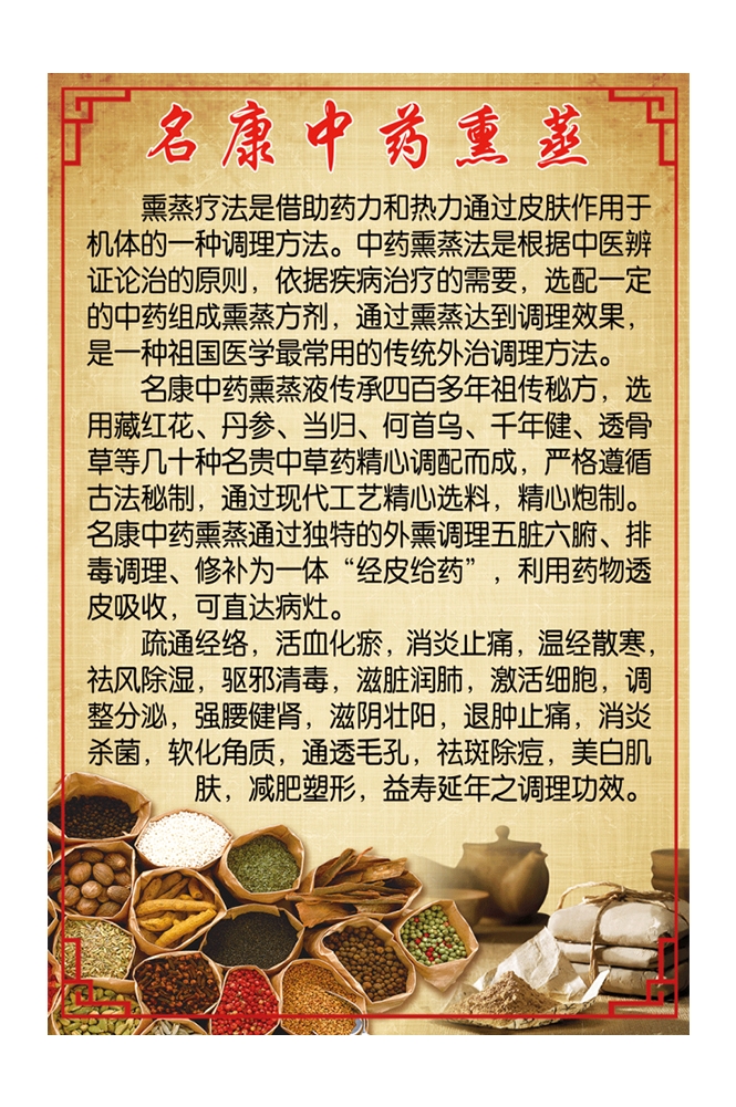 中药中医绿色美容养生熏蒸好处海报壁画灯箱装饰画 (21)
