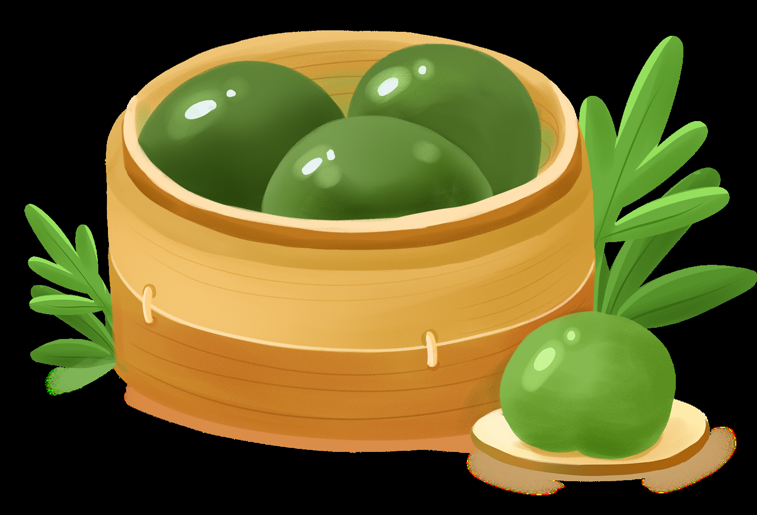 清明节海报设计插图卡通青团素材图片元素免抠7