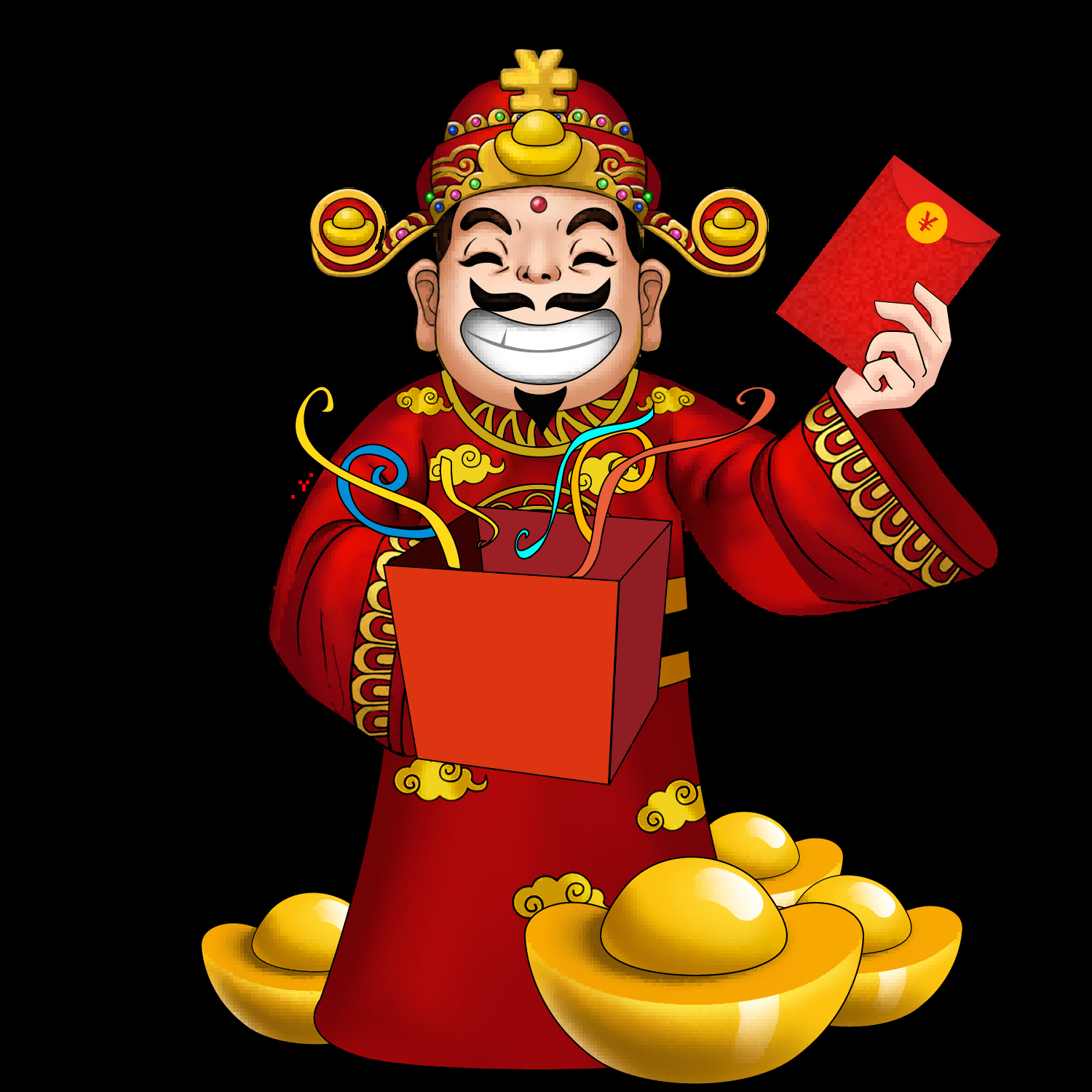 卡通财神插画表情免抠素材14