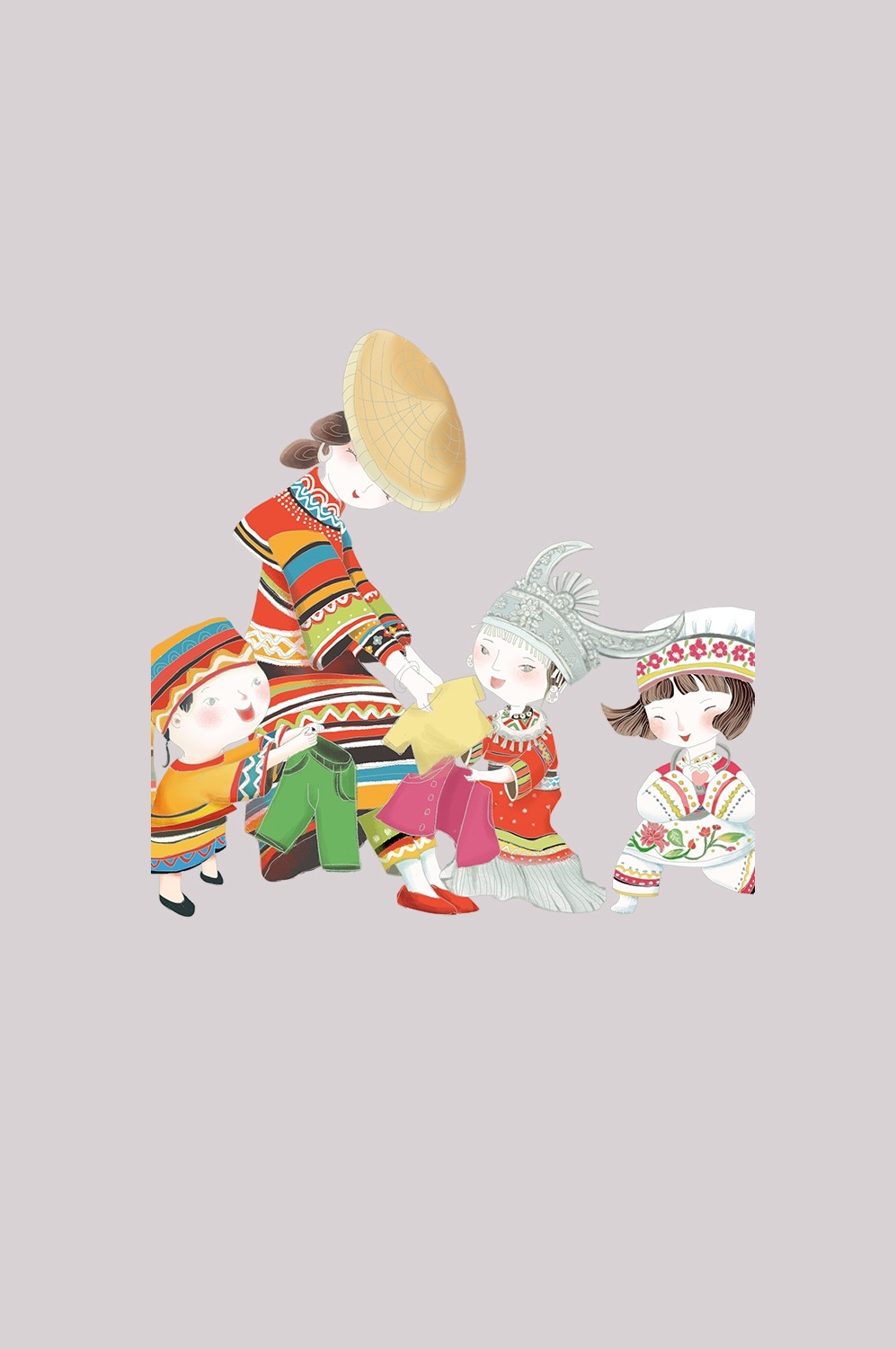 56个少数民族卡通人物服饰免抠元素插画2