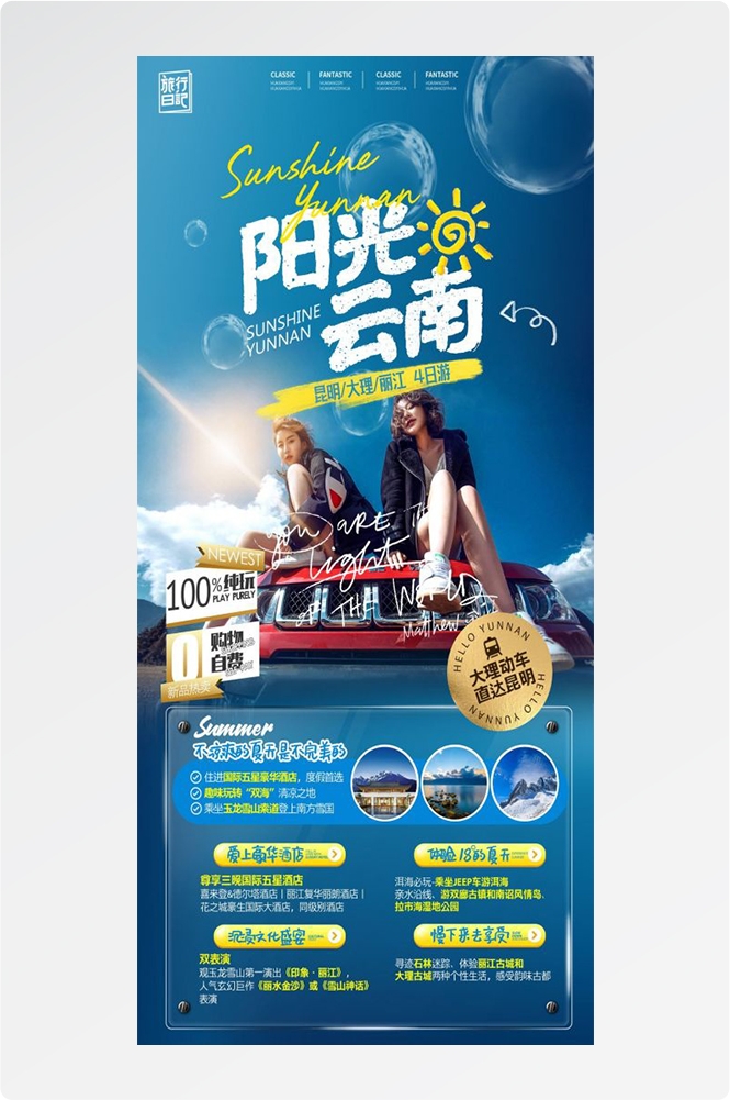 云南昆明大理洱海丽江西双版纳滇西腾冲泸沽湖旅游海报76