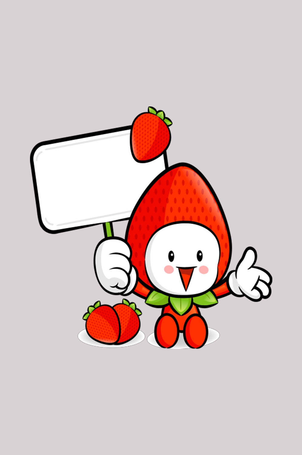 卡通草莓拟人化标签素材插图免抠元素4