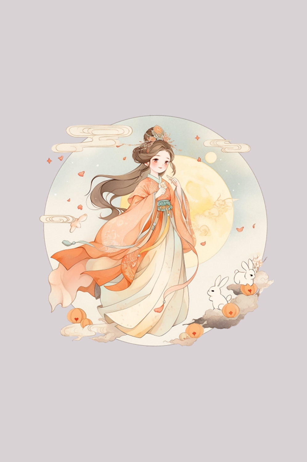 卡通嫦娥仙女中秋节免抠素材装饰元素71