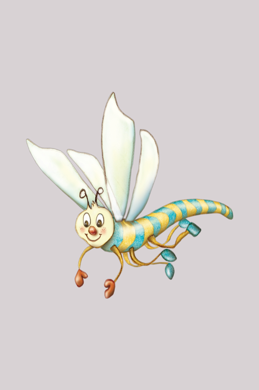 卡通手绘蜻蜓昆虫水墨画插画七彩蜻蜓图案免抠7
