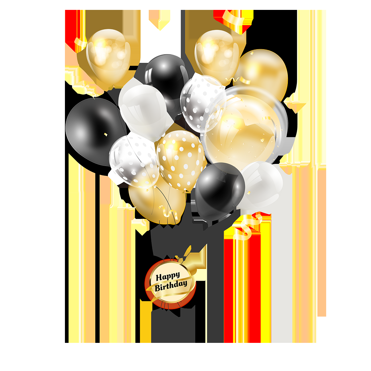金色生日气球生日帽免抠元素8