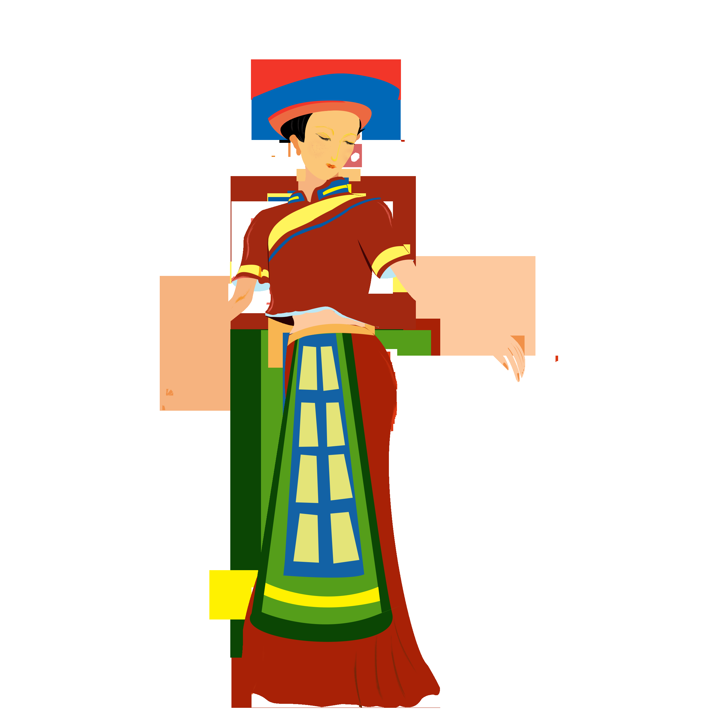 56个少数民族卡通人物服饰免抠元素插画110