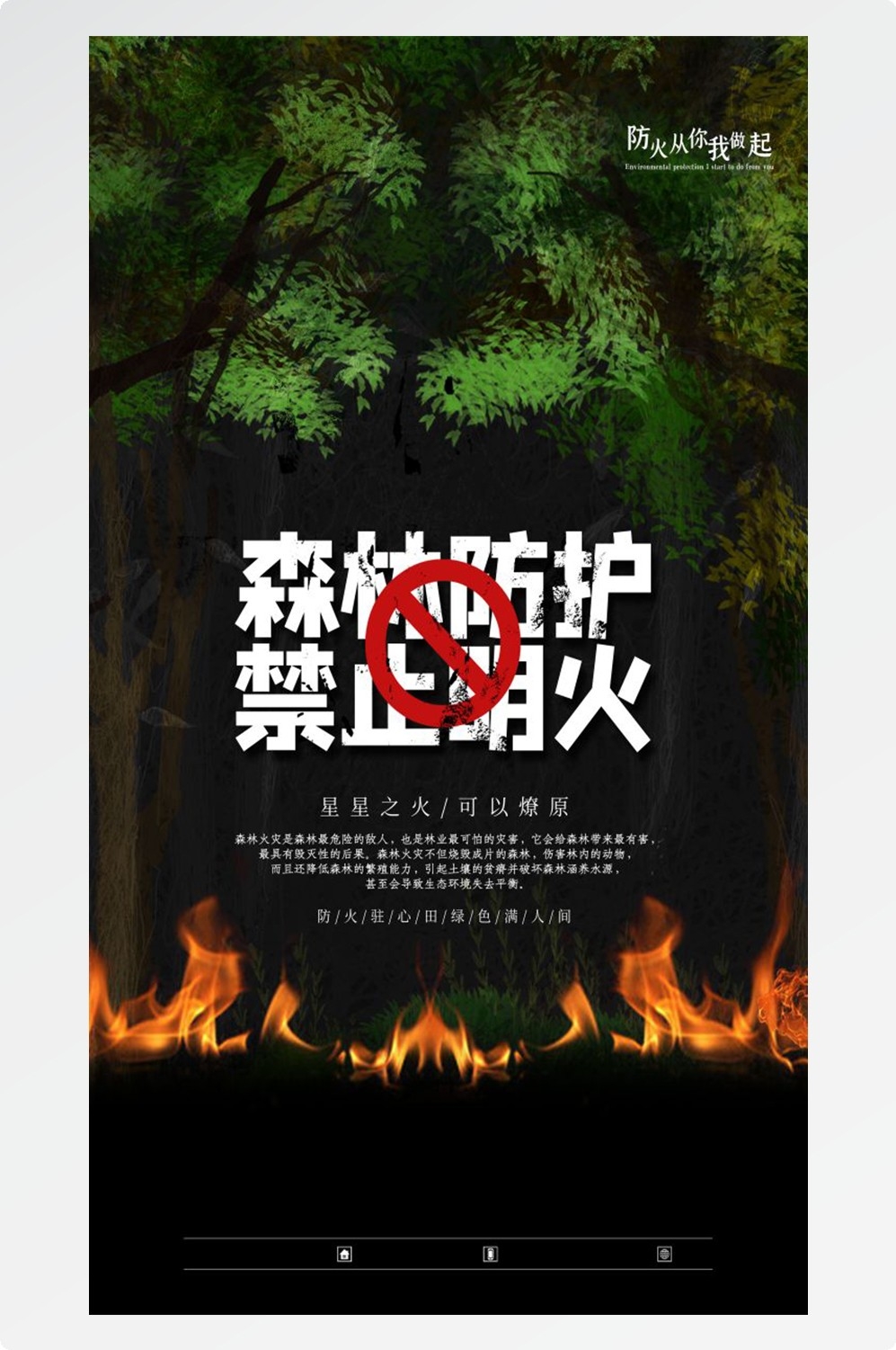 森林防火竖版预防森林火灾消防安全海报素材54