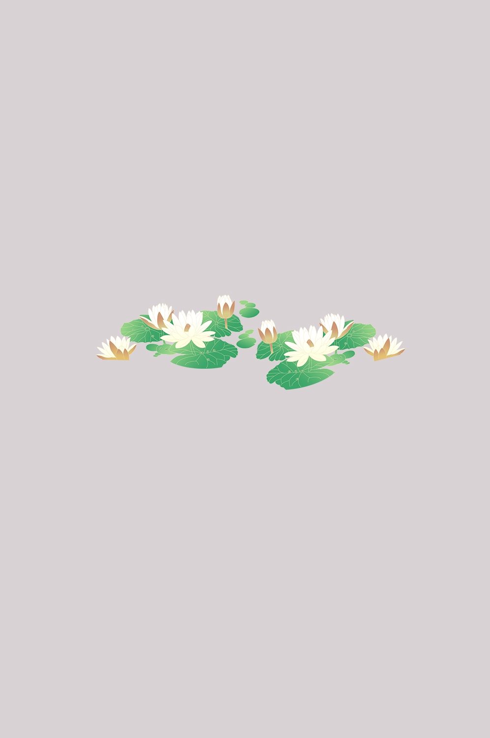 荷叶荷花素材插画装饰元素透明背景免抠素材1