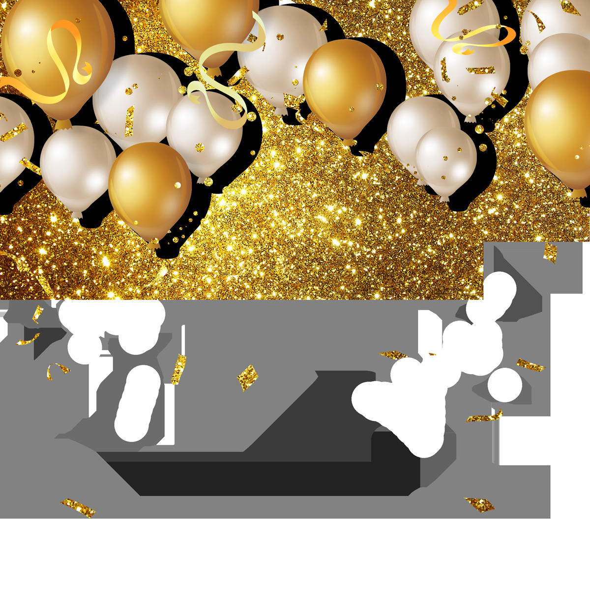 金色生日气球生日帽免抠元素46