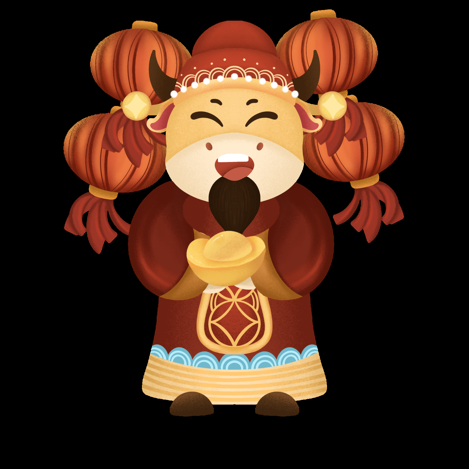 卡通财神插画表情免抠素材51