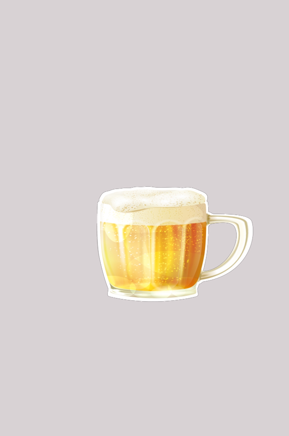 啤酒啤酒杯冒着泡沫效果图插画免抠素材元素71