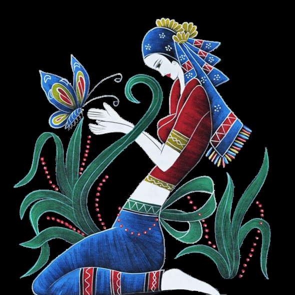 56个少数民族卡通人物服饰免抠元素插画6