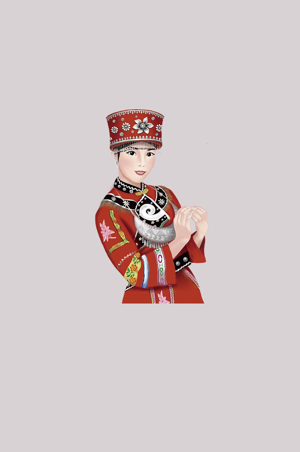 56个少数民族卡通人物服饰免抠元素插画170