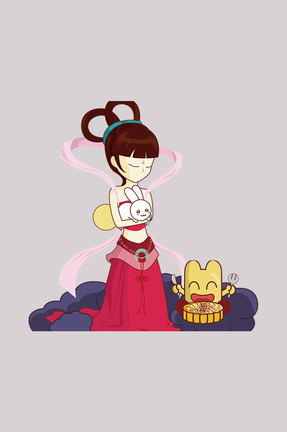 卡通嫦娥仙女中秋节免抠素材装饰元素17