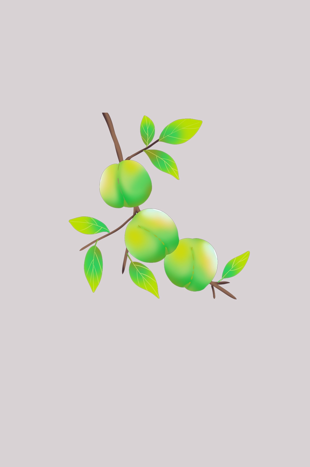 卡通手绘水果青梅图案素材图片装饰插画免抠96