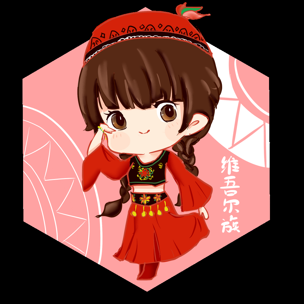 56个少数民族卡通人物服饰免抠元素插画93