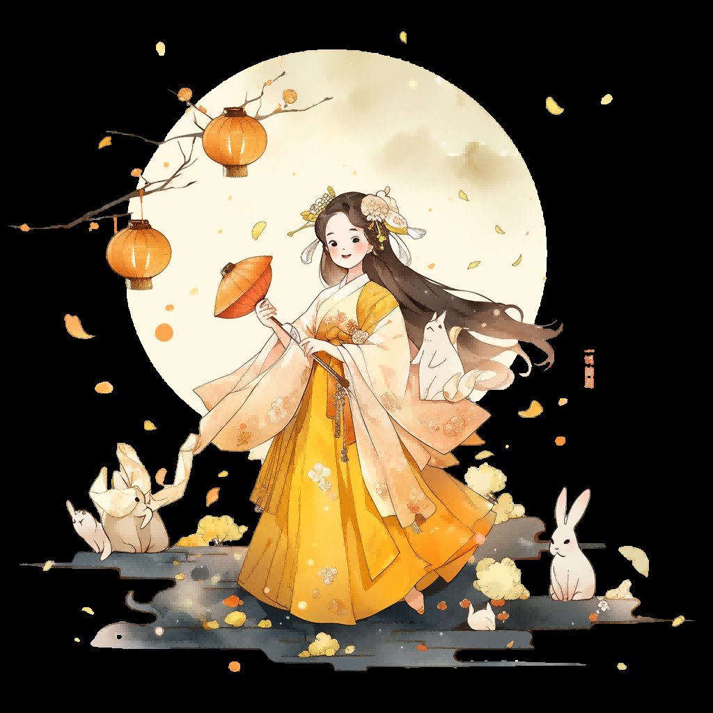 卡通嫦娥仙女中秋节免抠素材装饰元素58