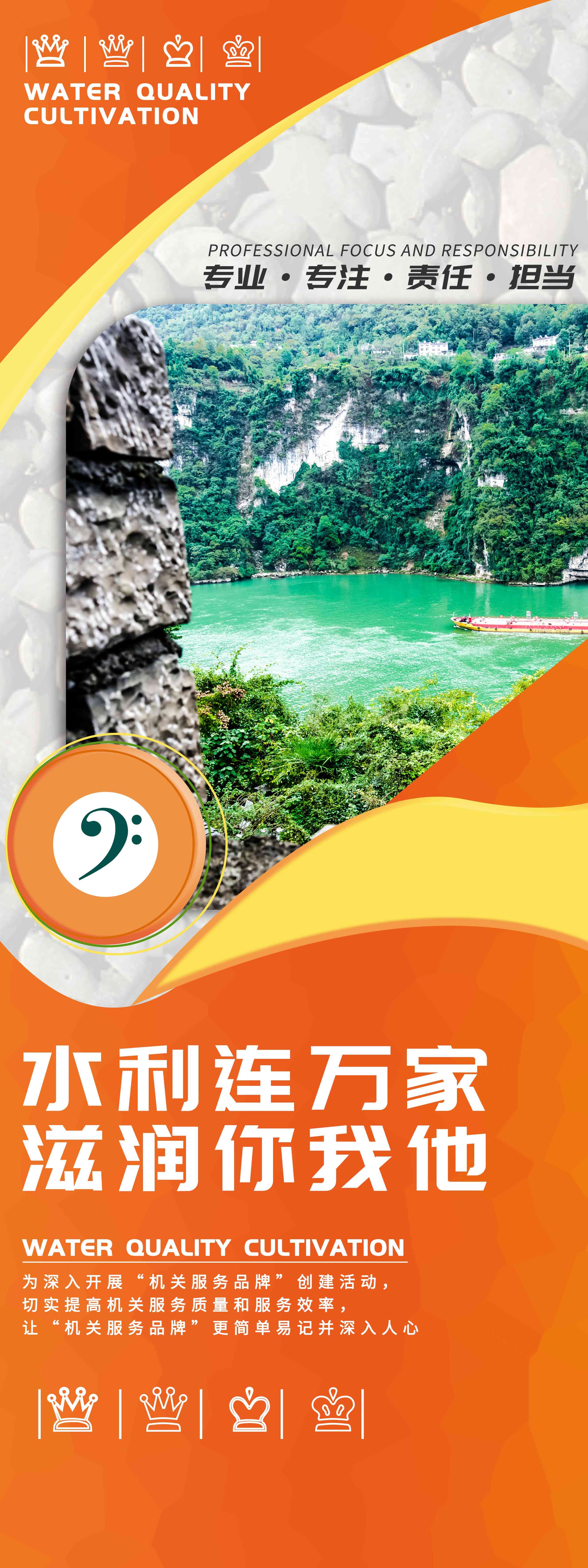 保护珍惜水资源水利展板海报易拉宝素材1