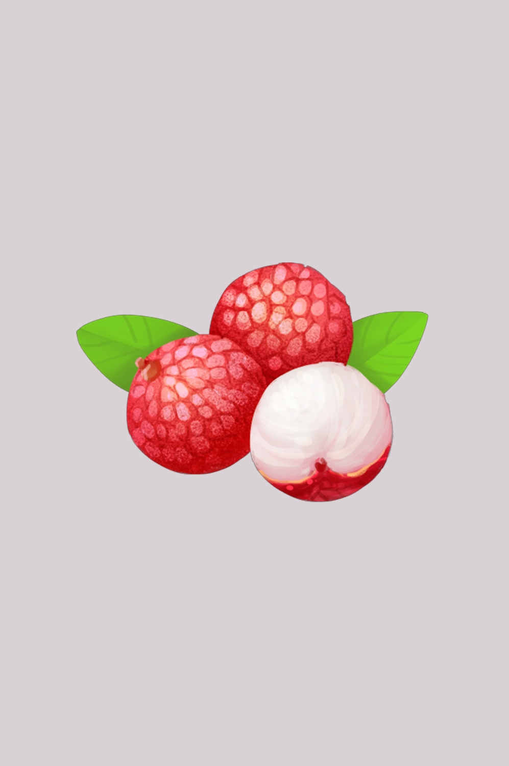 手绘荔枝图片素材装饰元素插画 png透明背景 (59)