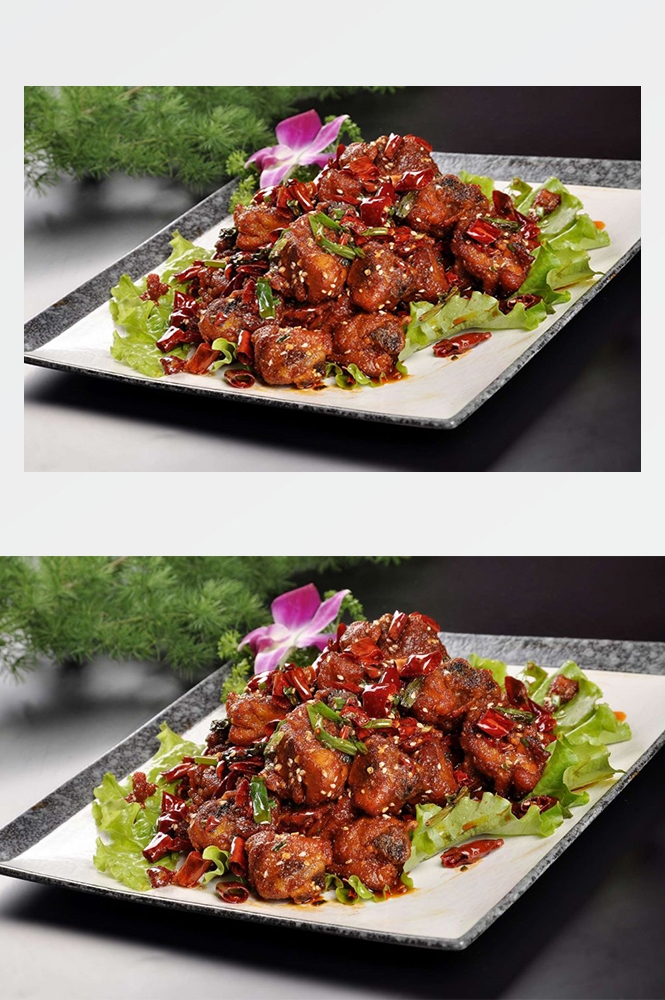 高清美食菜谱JPG图片辣子鸡川菜摄影美工设计喷绘打印合成素材