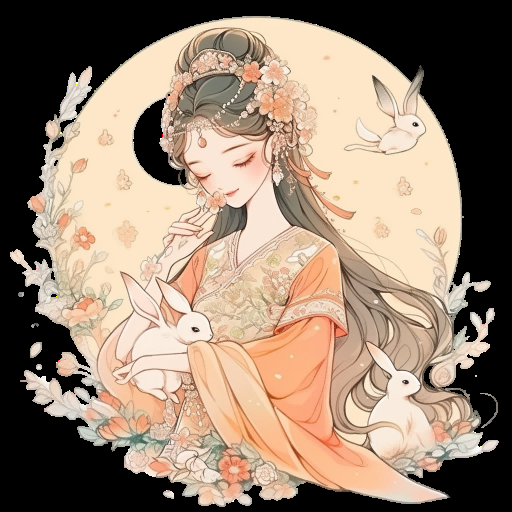 卡通嫦娥仙女中秋节免抠素材装饰元素51