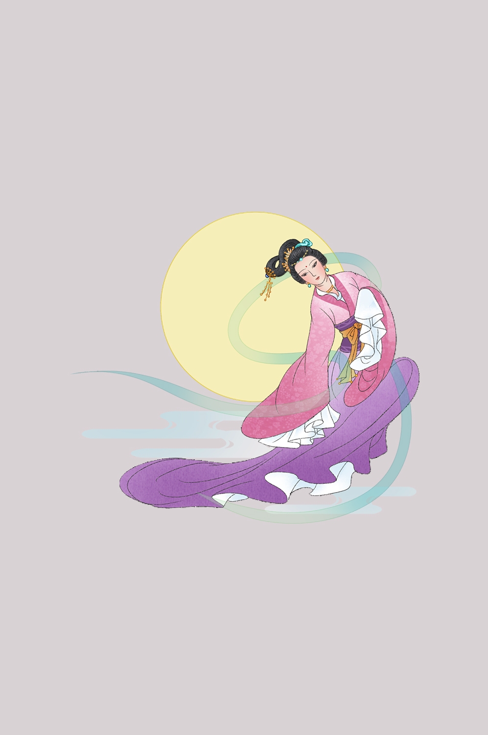 卡通嫦娥仙女中秋节免抠素材装饰元素11