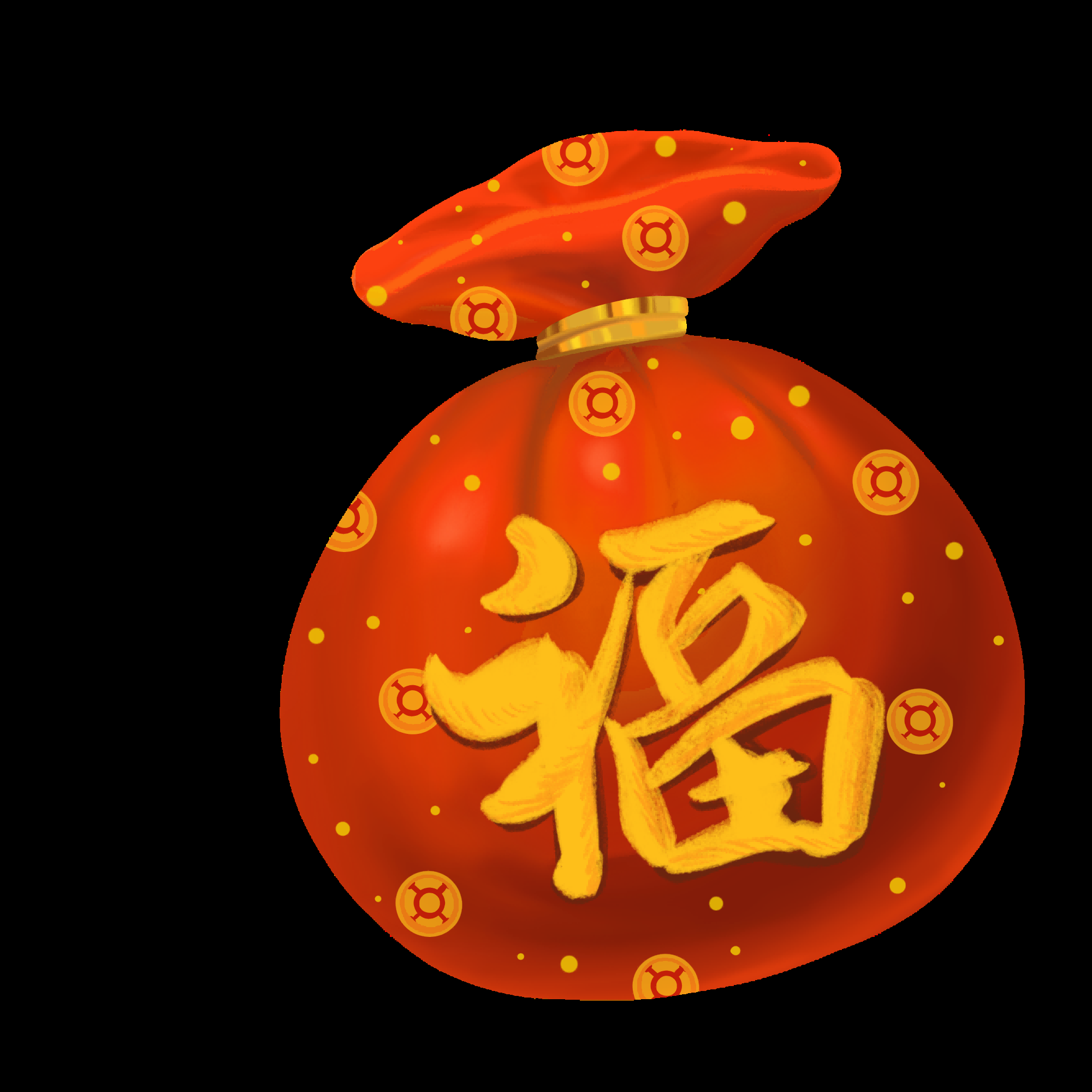 福袋钱袋插画图片装饰元素免抠素材105