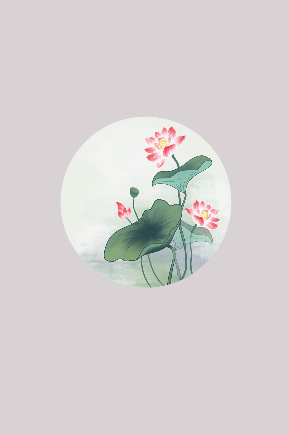 荷叶荷花素材插画装饰元素透明背景免抠素材38