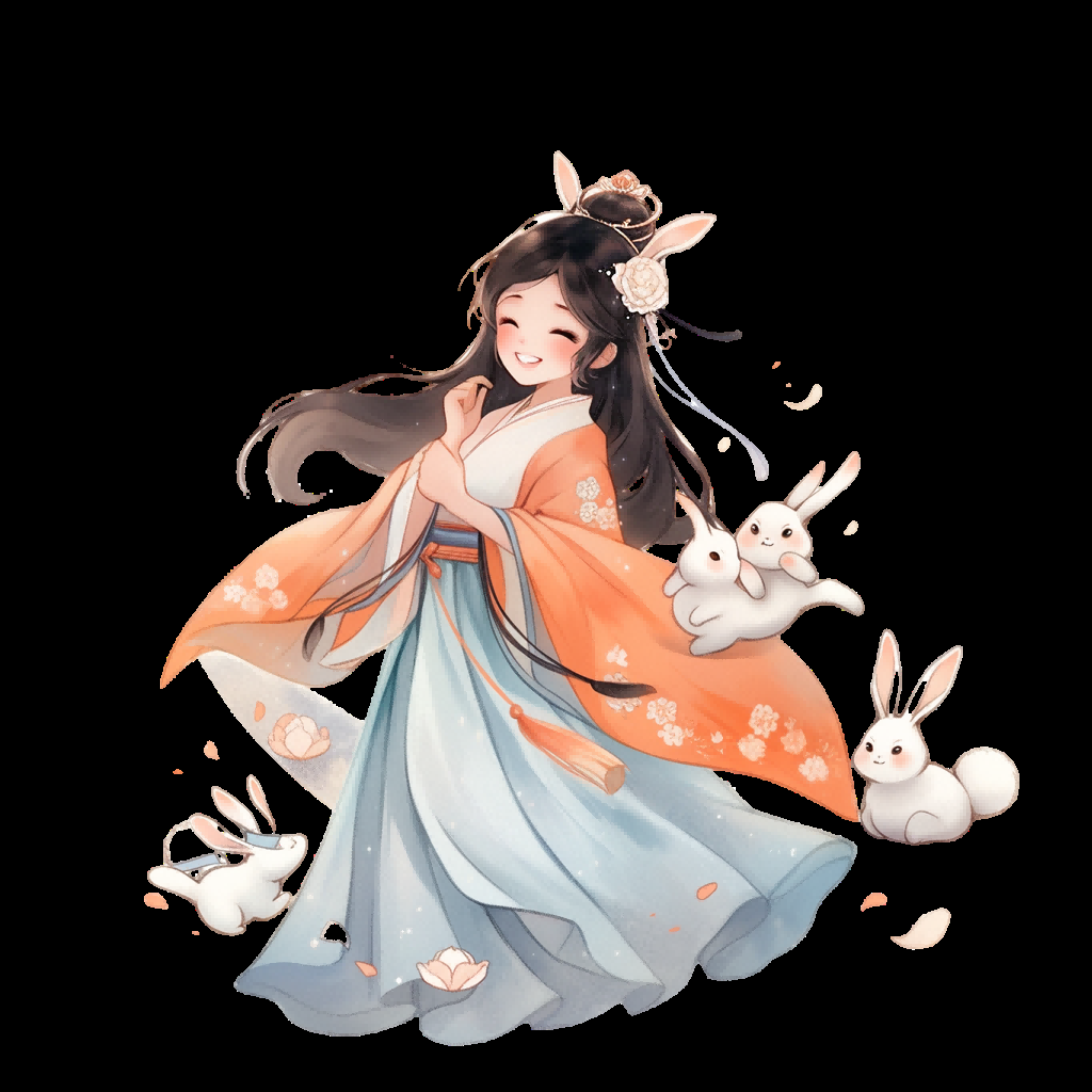 卡通嫦娥仙女中秋节免抠素材装饰元素107