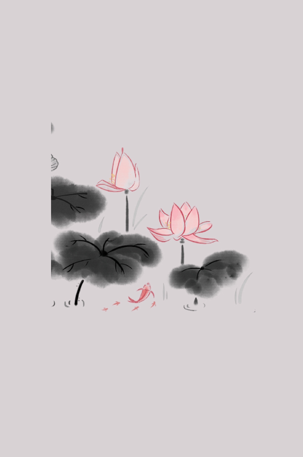 荷叶荷花素材插画装饰元素透明背景免抠素材39