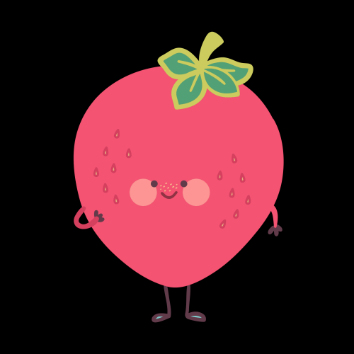卡通草莓拟人化标签素材插图免抠元素1