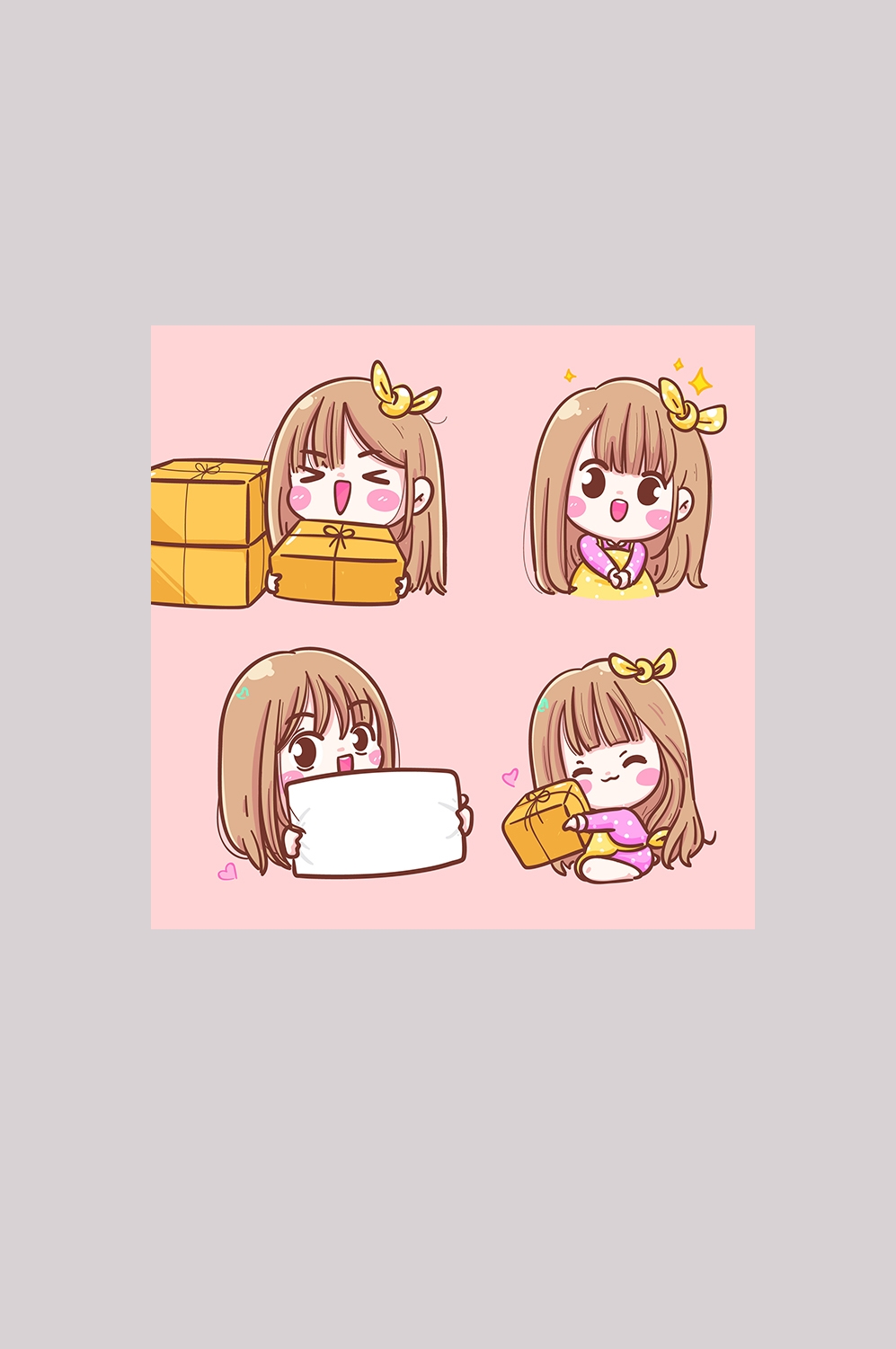 可爱女孩卡通头像表情形象素材3