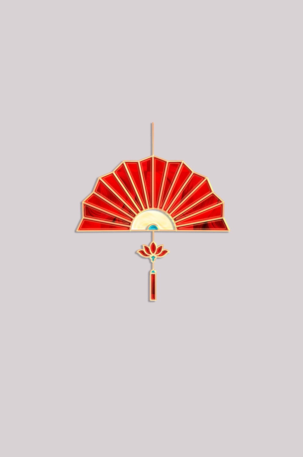 扇形边框中国风扇子装饰元素免抠素材37