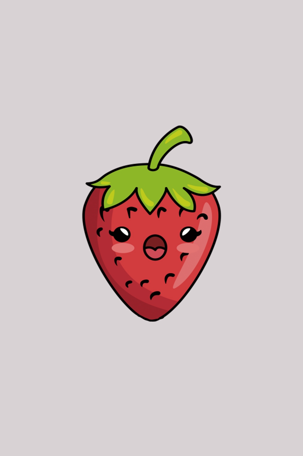 卡通草莓拟人化标签素材插图免抠元素5