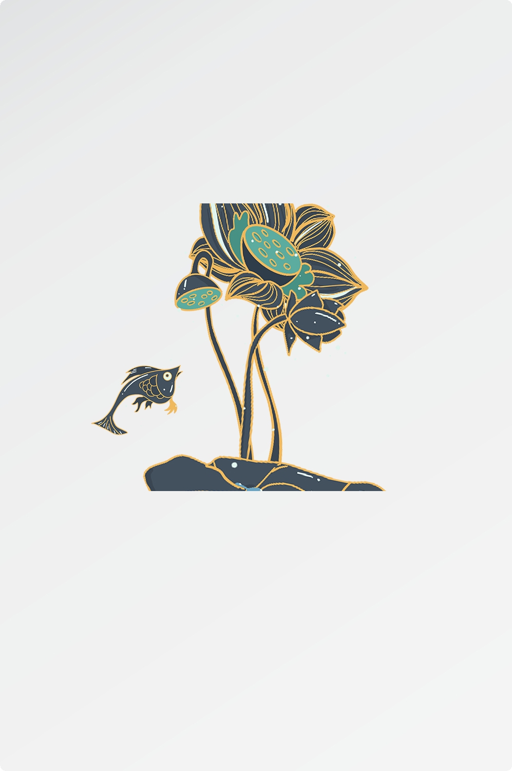 荷花荷叶素材图片插画装饰元素插图免抠4
