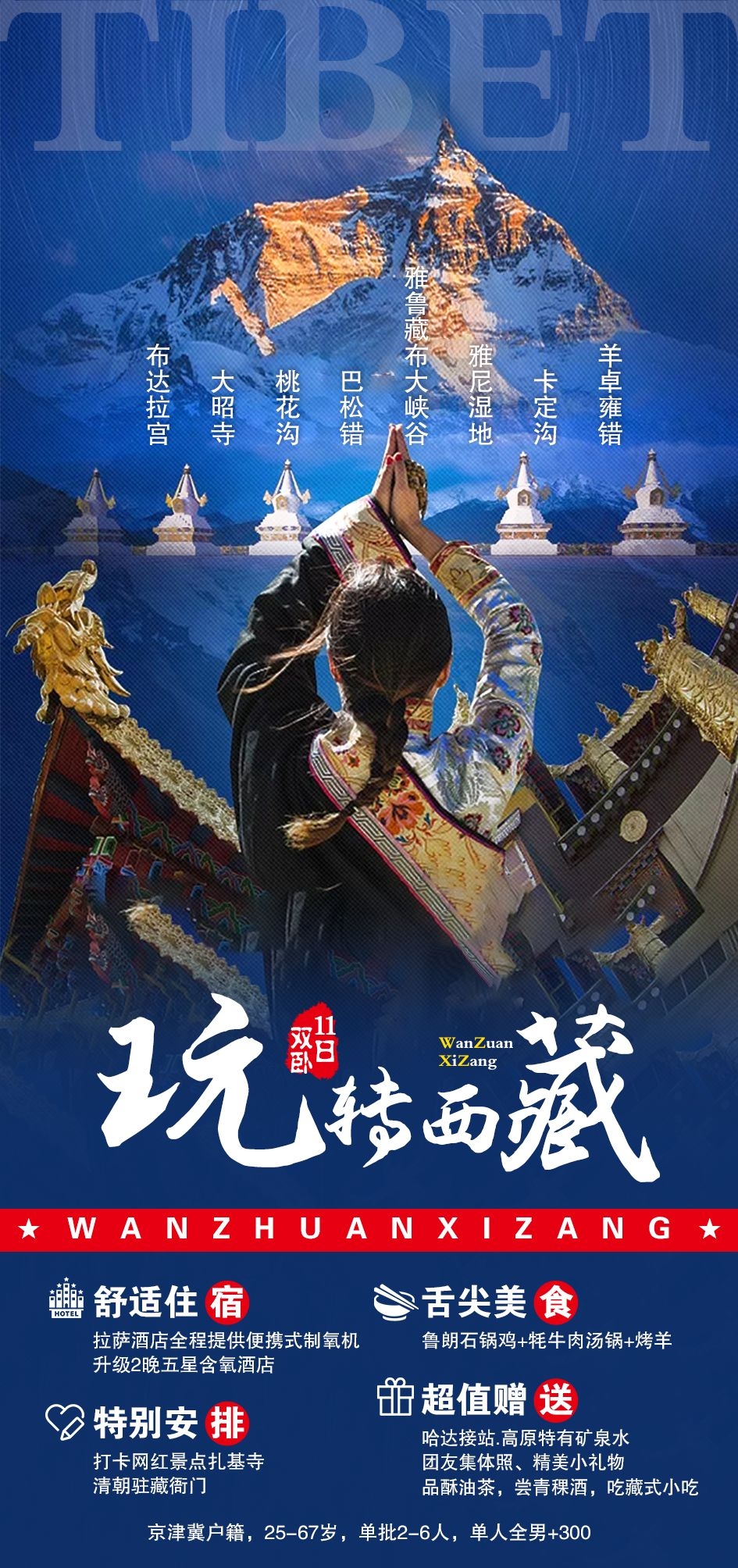 西藏拉萨布达拉宫川藏藏南灵芝日喀则海报易拉宝素材37