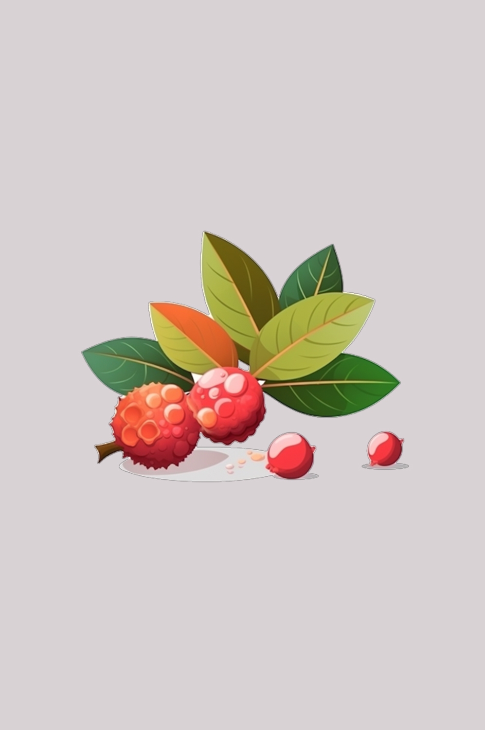 手绘荔枝图片素材装饰元素插画 png透明背景 (13)