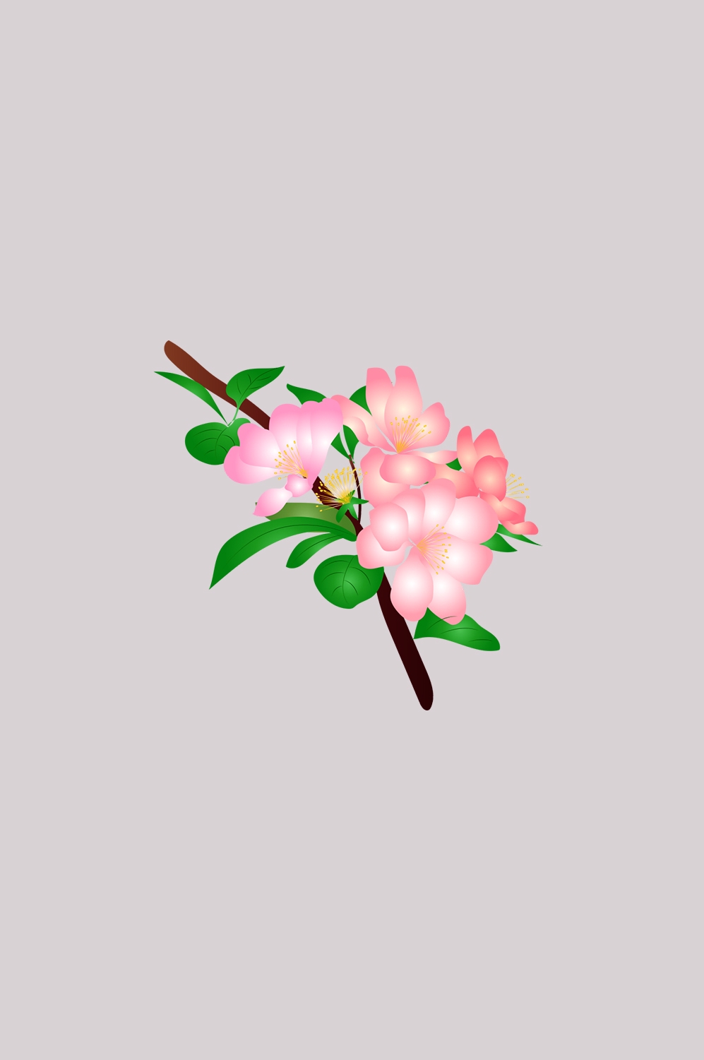 海棠花免抠元素装饰图案插画42
