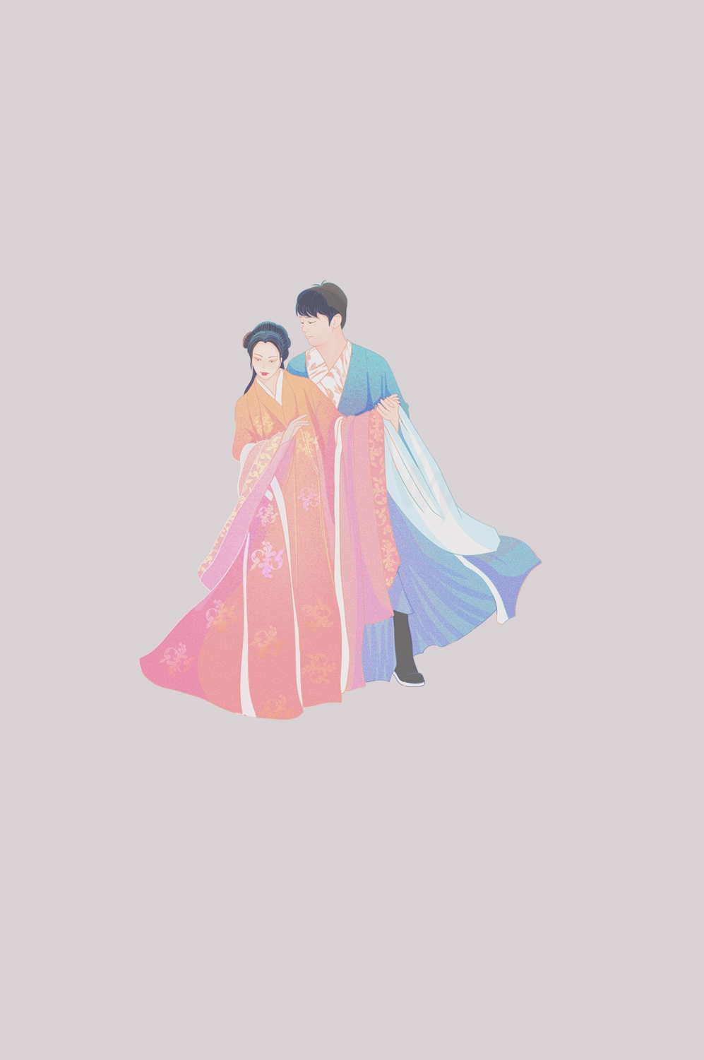 牛郎织女卡通图案七夕情人节装饰素材免抠透明背景12