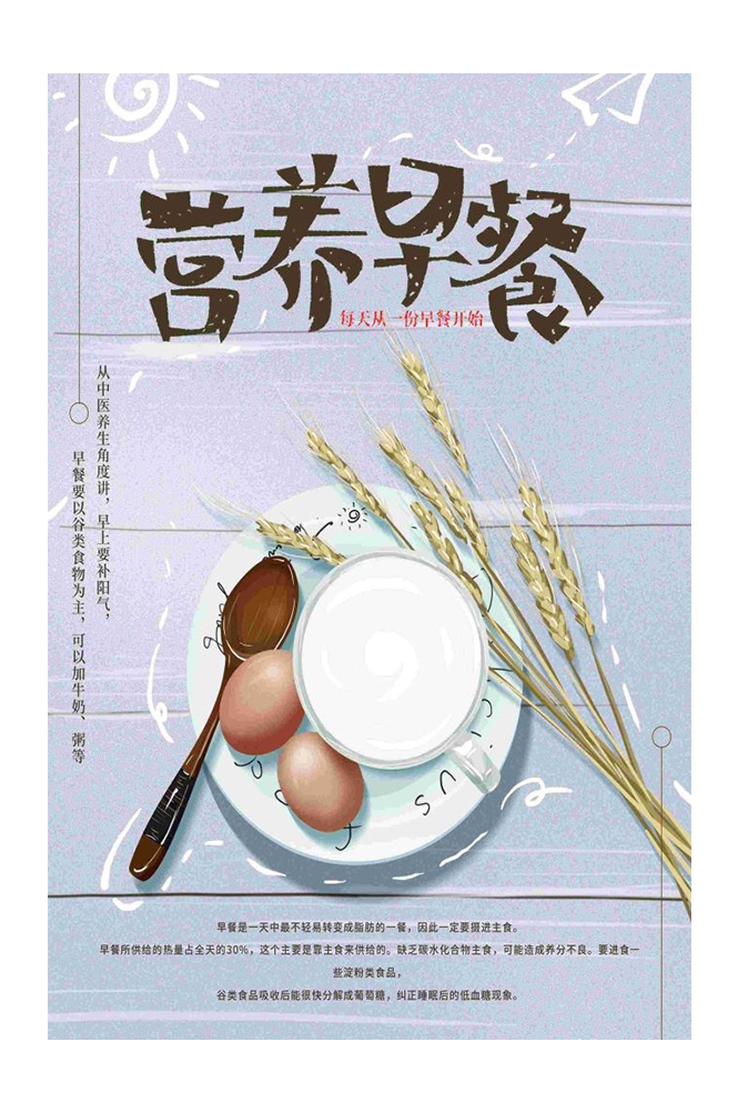 餐饮美食海报背景模板营养早餐早点促销宣传单广告设计素材