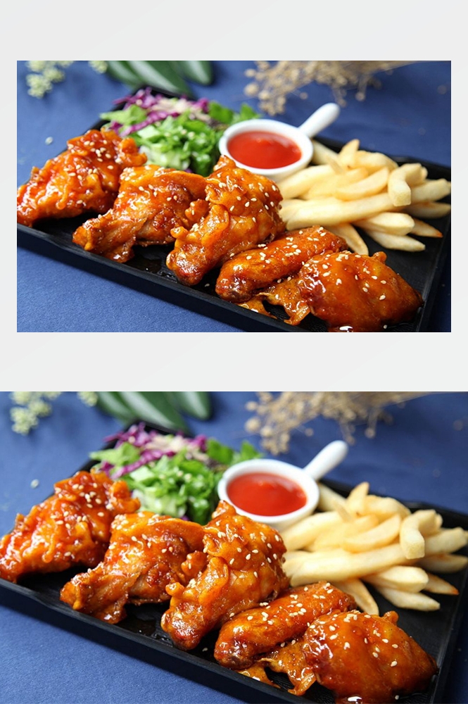 高清美食菜谱图片炸鸡腿鸡翅鸡块美工设计素材