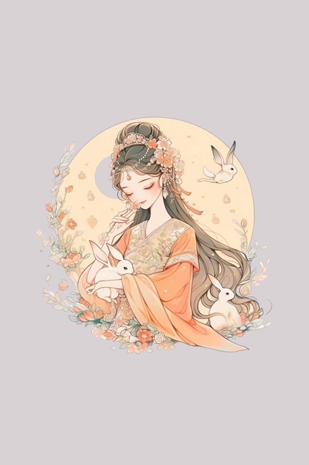卡通嫦娥仙女中秋节免抠素材装饰元素51