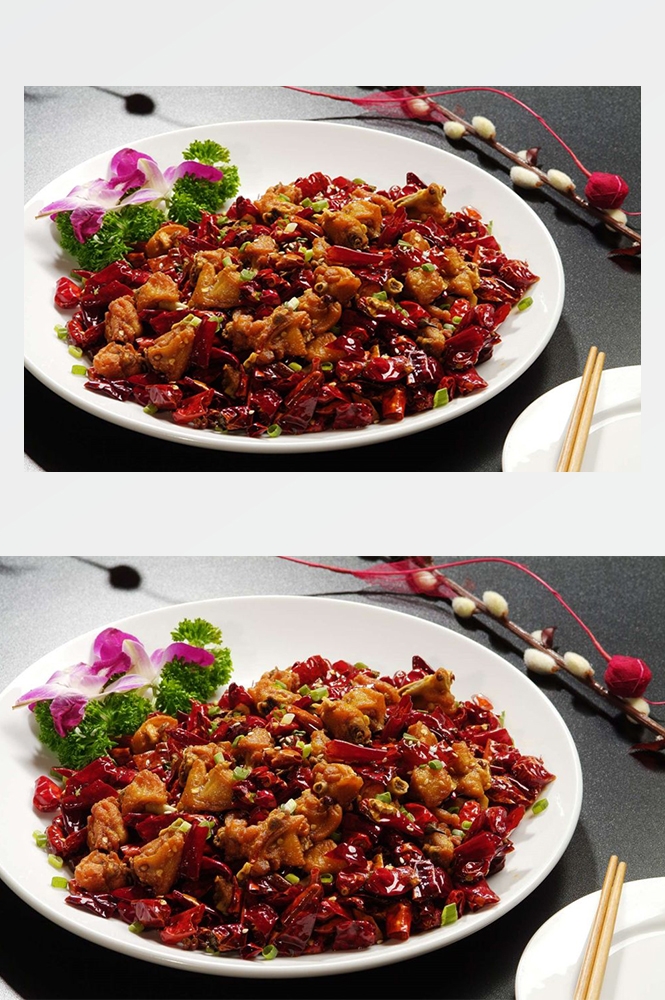高清美食菜谱JPG图片辣子鸡川菜摄影美工设计喷绘打印合成素材