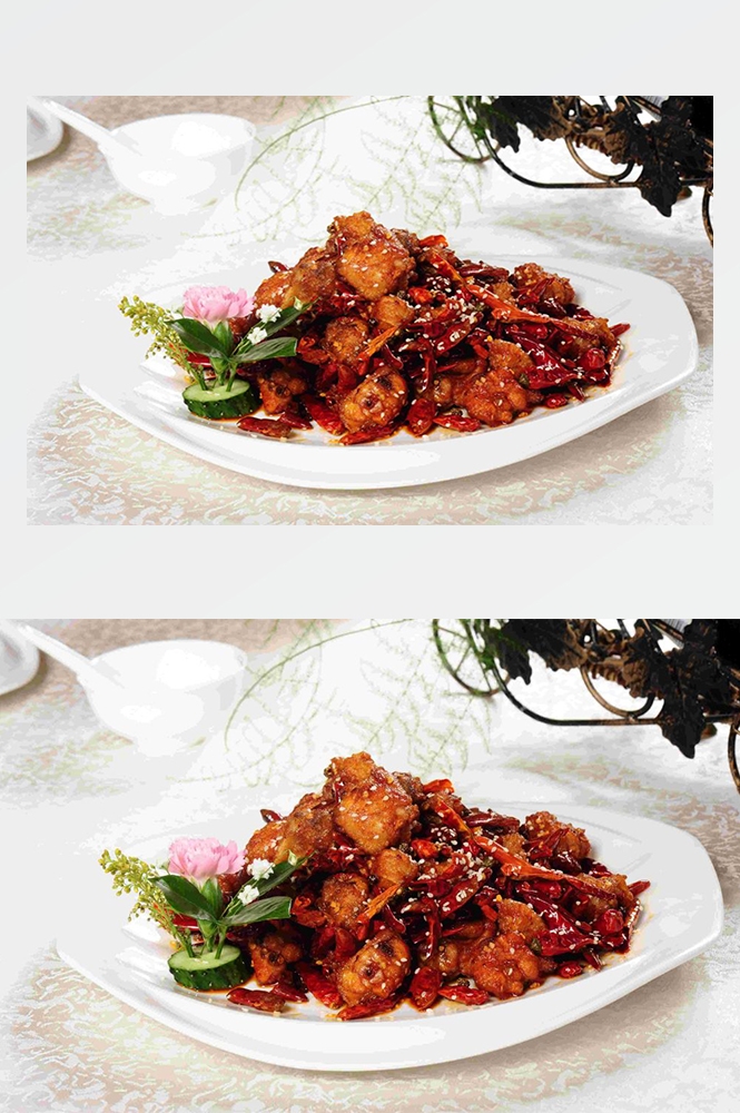高清美食菜谱JPG图片辣子鸡川菜摄影美工设计喷绘打印合成素材
