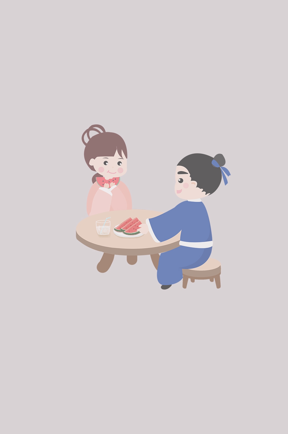 牛郎织女卡通图案七夕情人节装饰素材免抠透明背景18