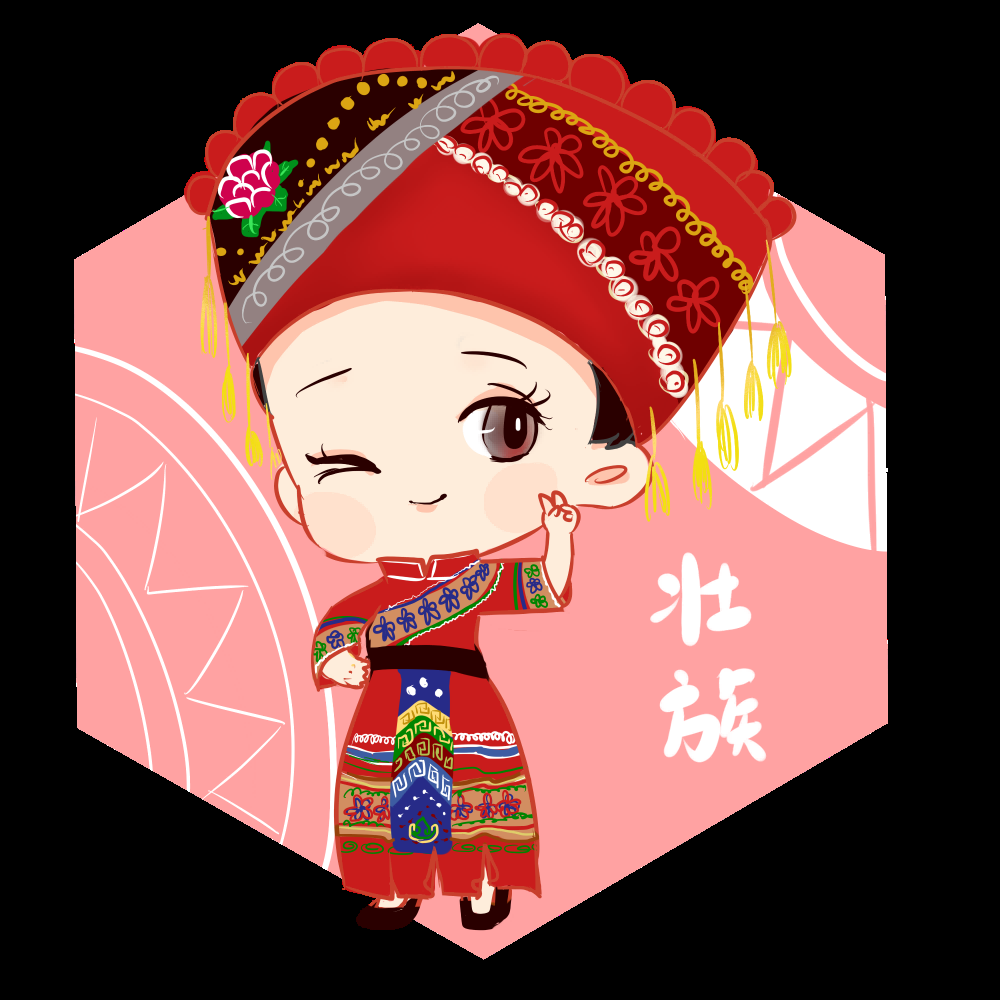 56个少数民族卡通人物服饰免抠元素插画109