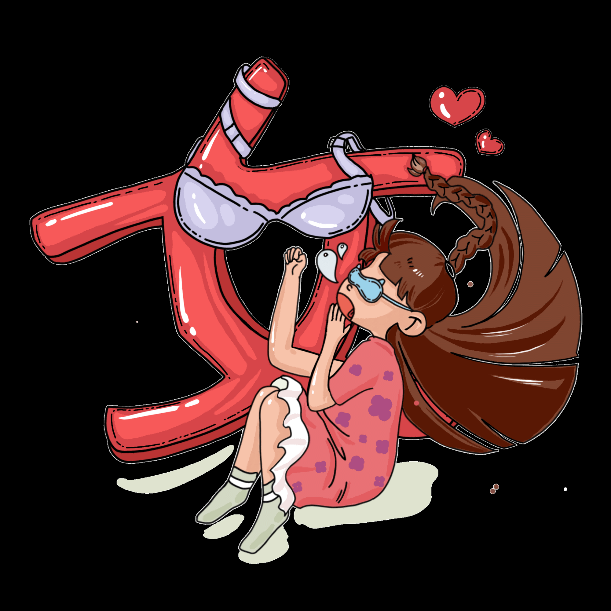 三八女王节女神节妇女节卡通人物主题插图透明背景免抠83